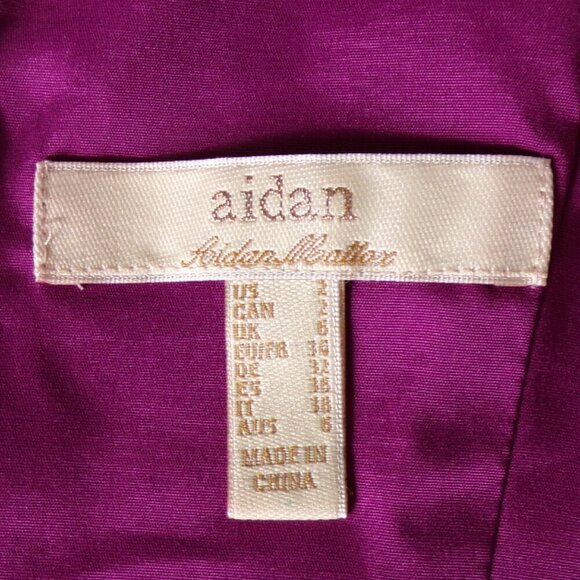 AIDAN MATTOX V-Neck Sleeveless Jacquard Cocktail Dress Size 2 #1390 - Picture 6 of 7